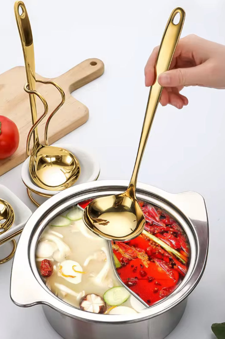 Serving Spoon with Modern square dish holder