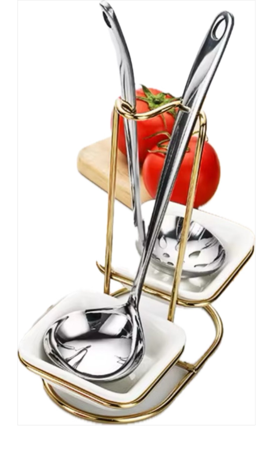 Serving Spoon with Modern square dish holder